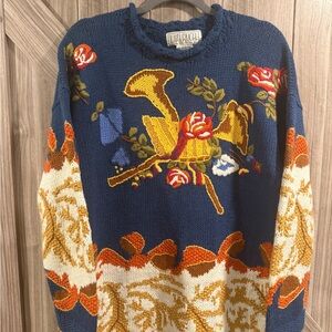 Lizi Ruch Vintage 90’s  Floral Knit Sweater